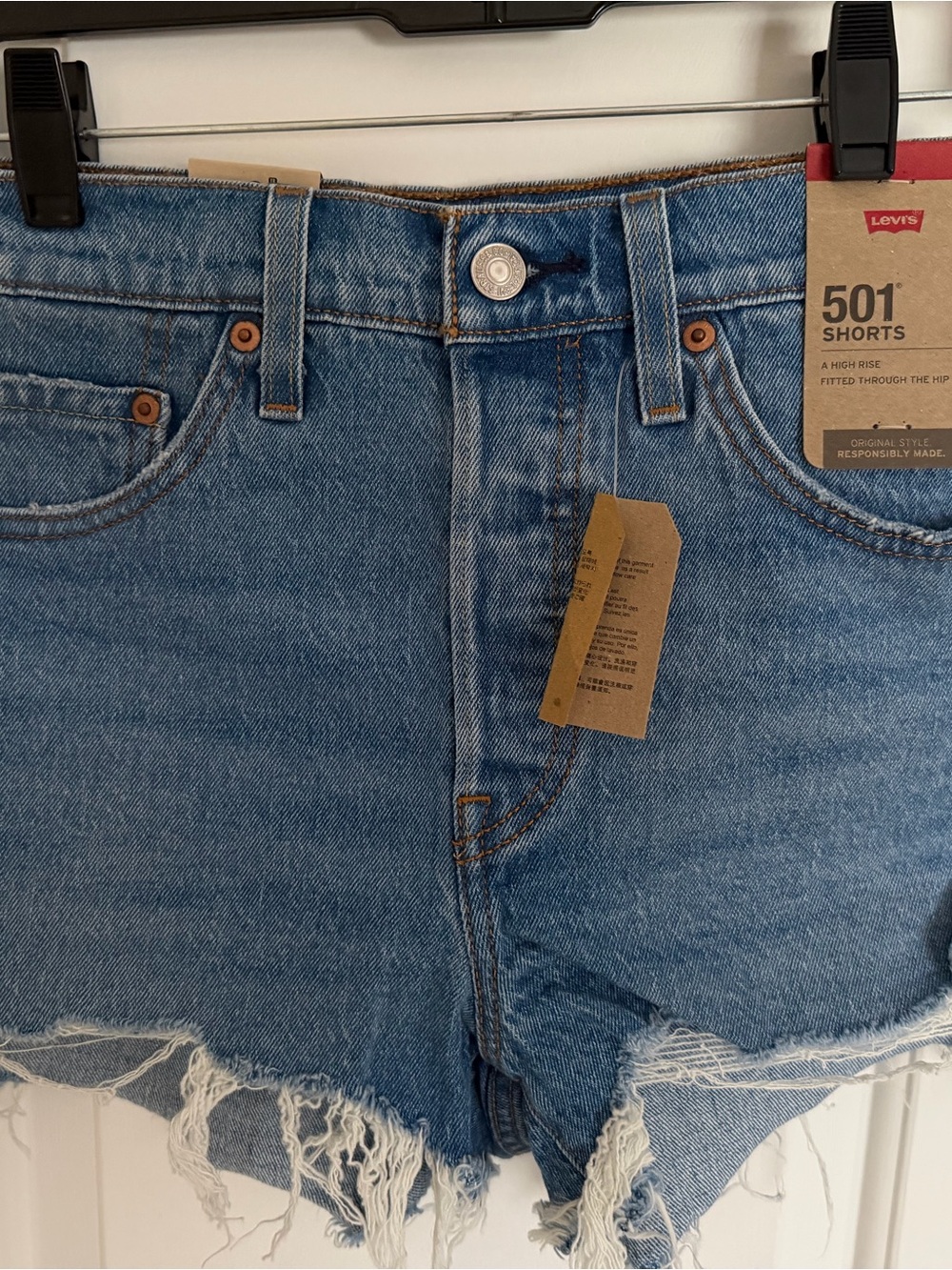 Levi's 501 High-Rise Denim Shorts in Light Blue